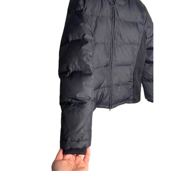 Old Navy Puffer Coat Size Medium Vintage Black Side Panels Down Feather FLAWED - Picture 11 of 13